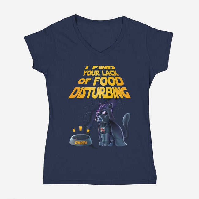 I Find Your Lack Of Food Disturbing-Womens-V-Neck-Tee-amorias