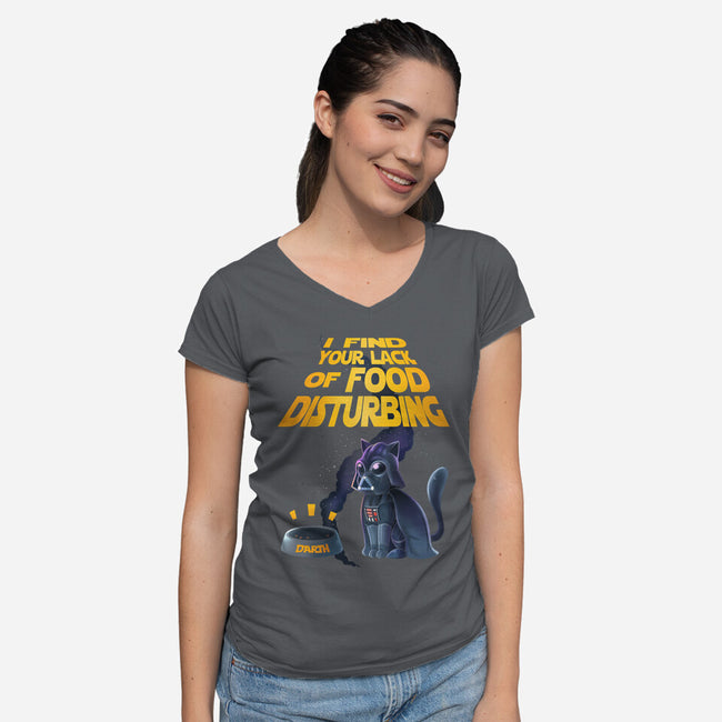 I Find Your Lack Of Food Disturbing-Womens-V-Neck-Tee-amorias