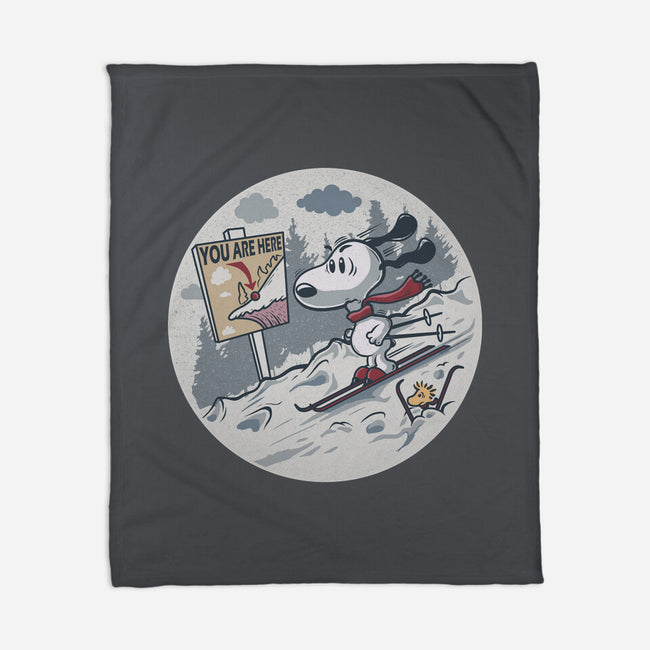 Skiing Beagle-None-Fleece-Blanket-erion_designs