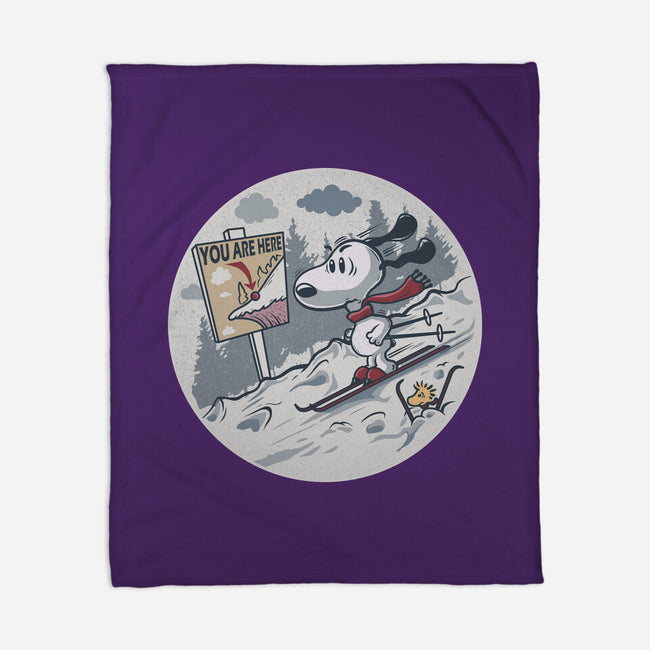 Skiing Beagle-None-Fleece-Blanket-erion_designs