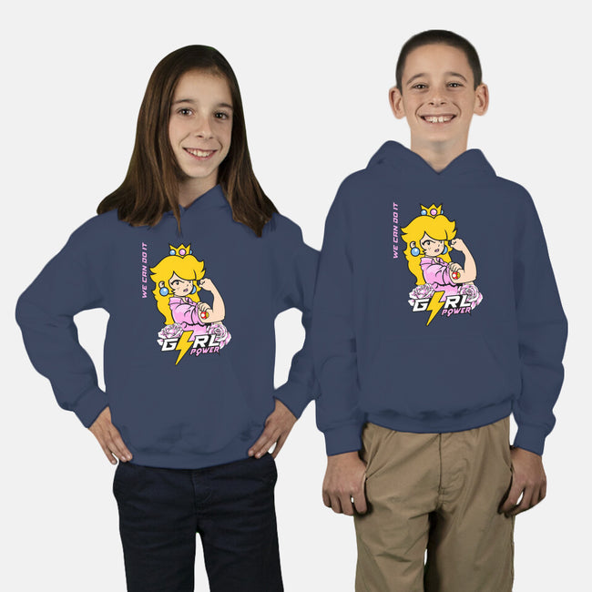 Girl Power Princess-Youth-Pullover-Sweatshirt-Planet of Tees