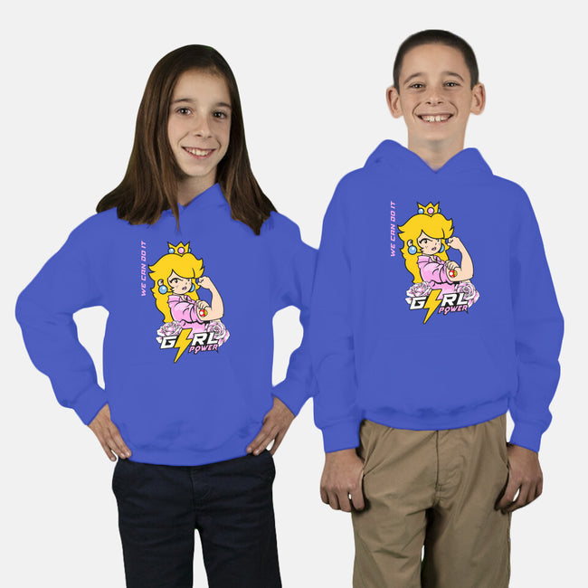 Girl Power Princess-Youth-Pullover-Sweatshirt-Planet of Tees
