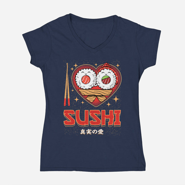 I Love Sushi-Womens-V-Neck-Tee-Tronyx79