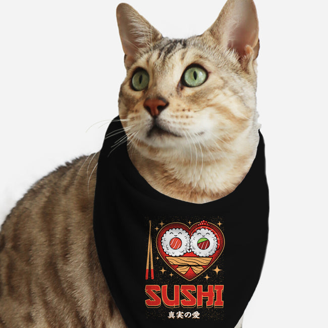 I Love Sushi-Cat-Bandana-Pet Collar-Tronyx79