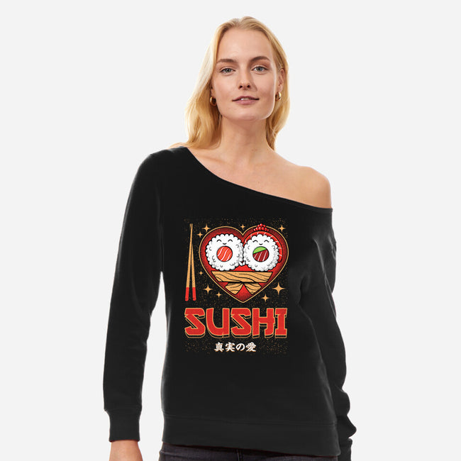 I Love Sushi-Womens-Off Shoulder-Sweatshirt-Tronyx79