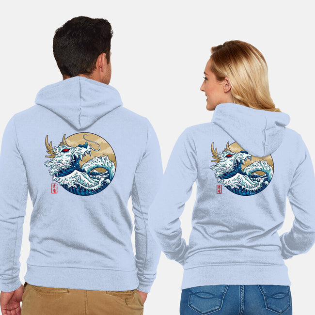 Dragon Wave Off Kanagawa-Unisex-Zip-Up-Sweatshirt-spoilerinc