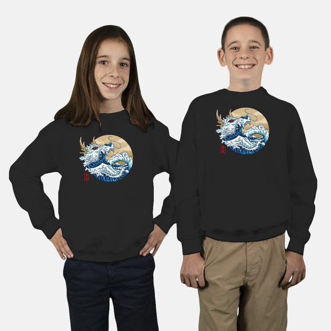 Dragon Wave Off Kanagawa-Youth-Crew Neck-Sweatshirt-spoilerinc