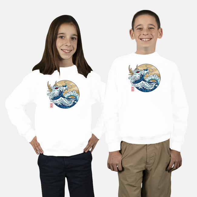 Dragon Wave Off Kanagawa-Youth-Crew Neck-Sweatshirt-spoilerinc