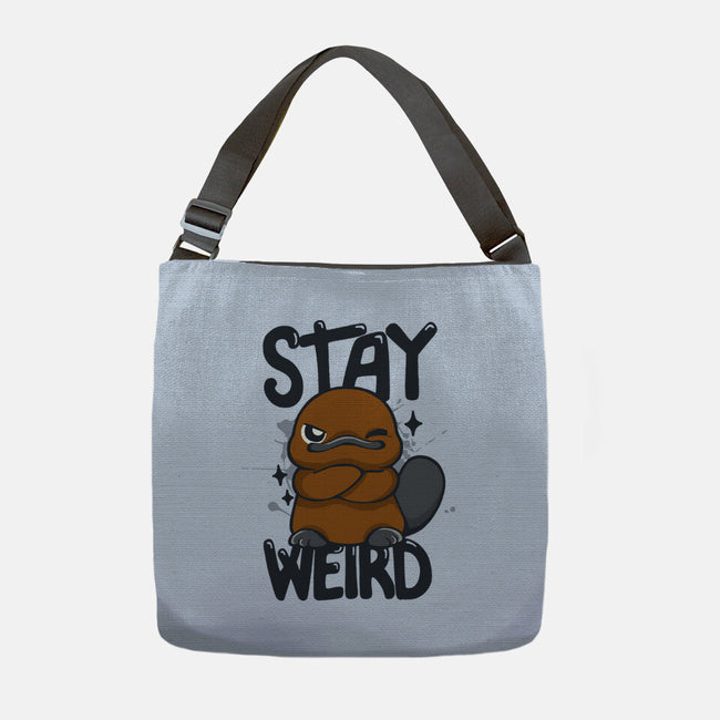 Stay Weird Beaver-None-Adjustable Tote-Bag-Vallina84