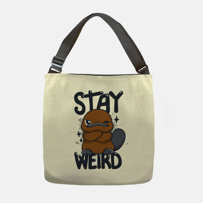 Stay Weird Beaver-None-Adjustable Tote-Bag-Vallina84