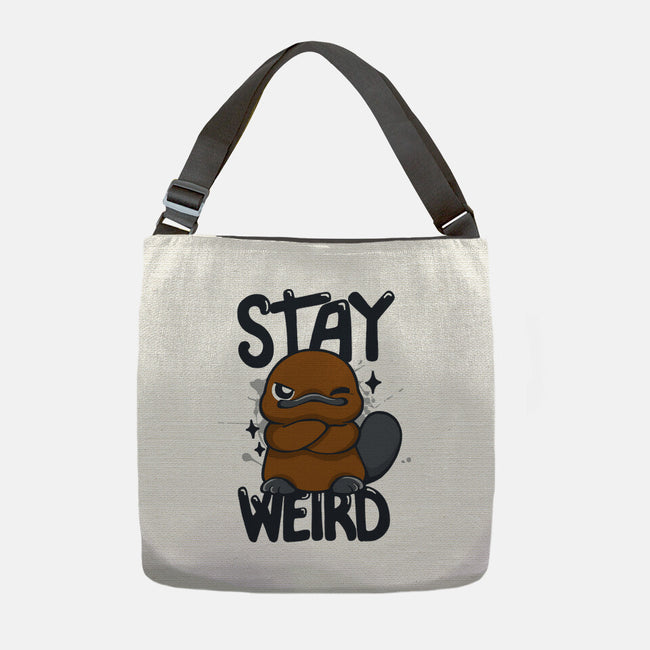 Stay Weird Beaver-None-Adjustable Tote-Bag-Vallina84