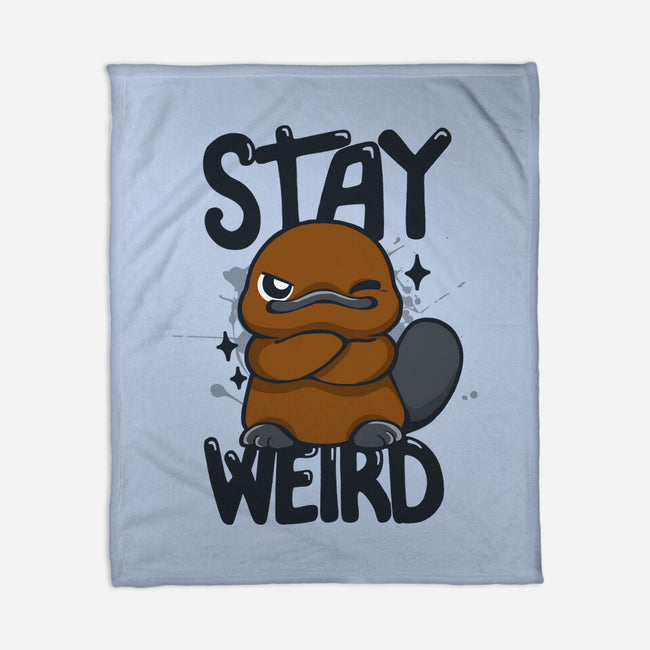 Stay Weird Beaver-None-Fleece-Blanket-Vallina84