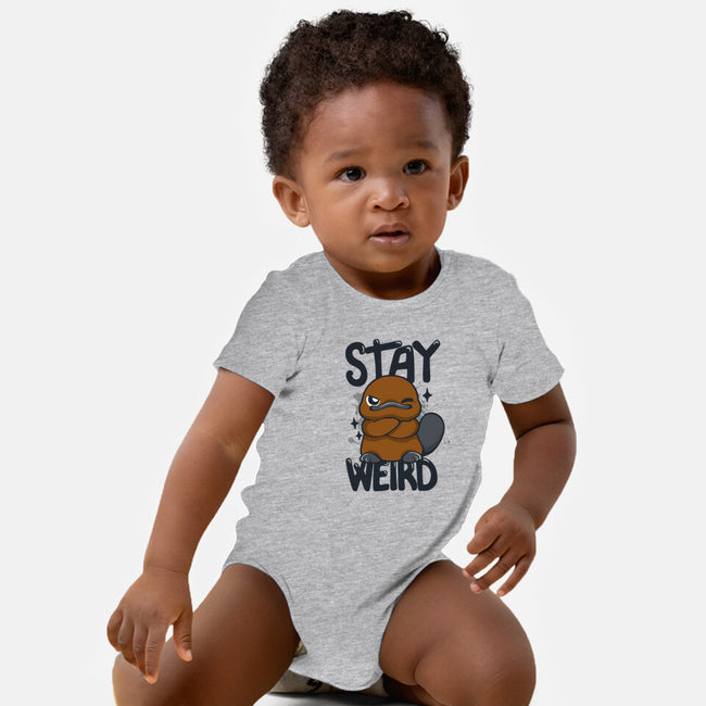 Stay Weird Beaver-Baby-Basic-Onesie-Vallina84