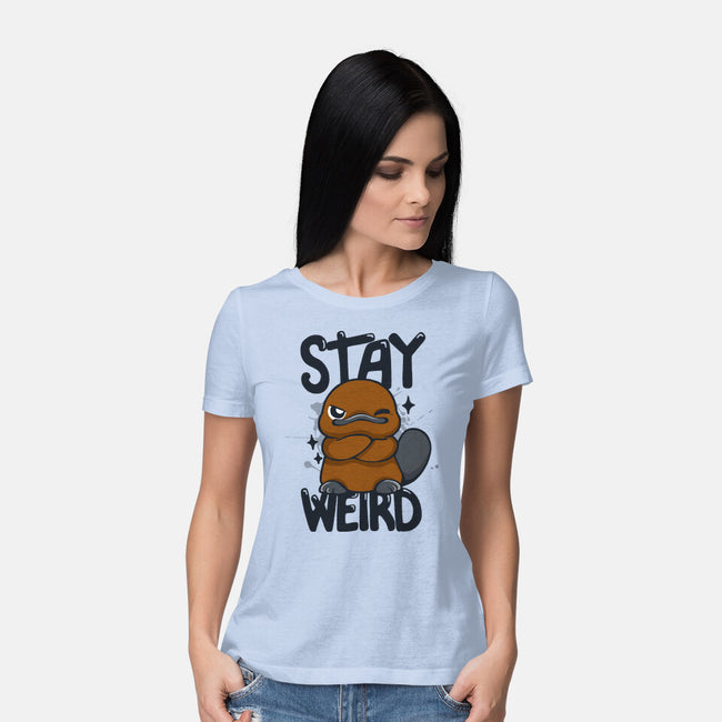 Stay Weird Beaver-Womens-Basic-Tee-Vallina84
