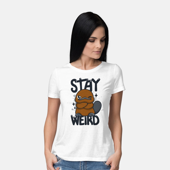 Stay Weird Beaver-Womens-Basic-Tee-Vallina84