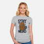 Stay Weird Beaver-Womens-Fitted-Tee-Vallina84