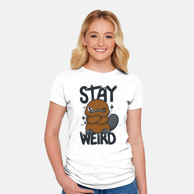 Stay Weird Beaver-Womens-Fitted-Tee-Vallina84