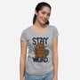 Stay Weird Beaver-Womens-V-Neck-Tee-Vallina84