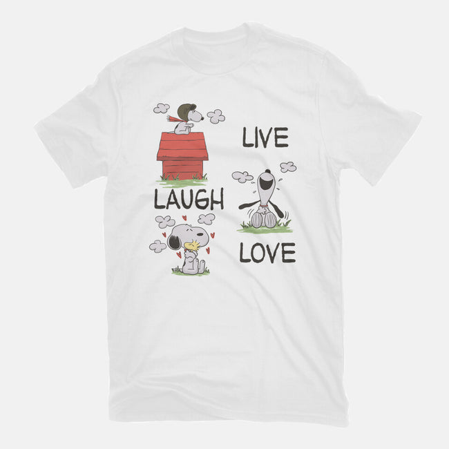 Live Laugh Love Snoopy-Womens-Basic-Tee-Claudia