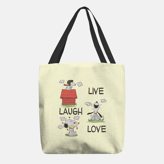 Live Laugh Love Snoopy-None-Basic Tote-Bag-Claudia