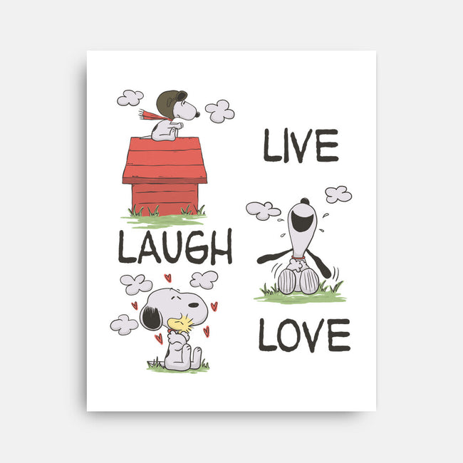 Live Laugh Love Snoopy-None-Stretched-Canvas-Claudia