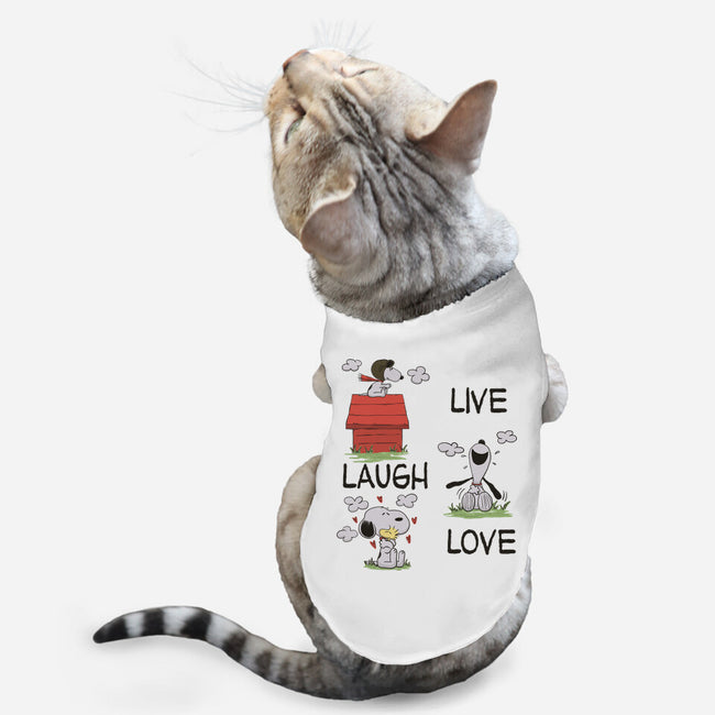 Live Laugh Love Snoopy-Cat-Basic-Pet Tank-Claudia