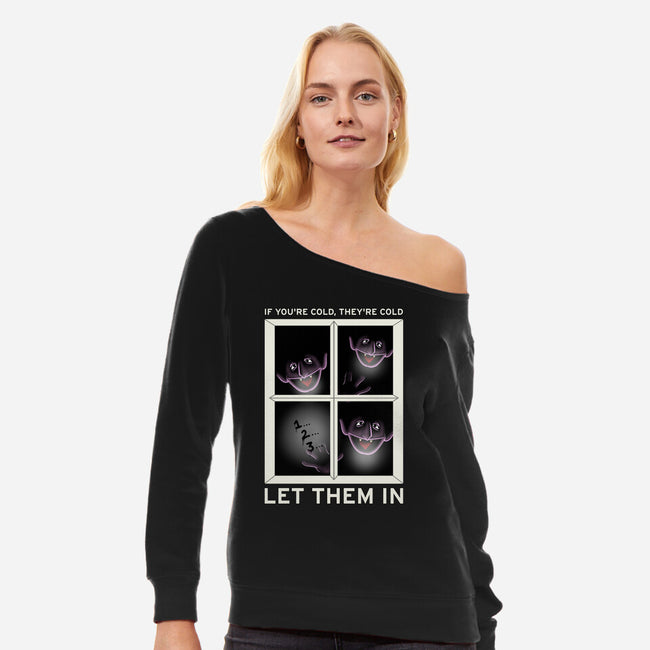 Let Them In-Womens-Off Shoulder-Sweatshirt-SubBass49