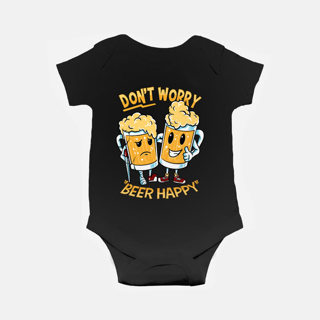 Don't Worry Beer Happy-Baby-Basic-Onesie-spoilerinc