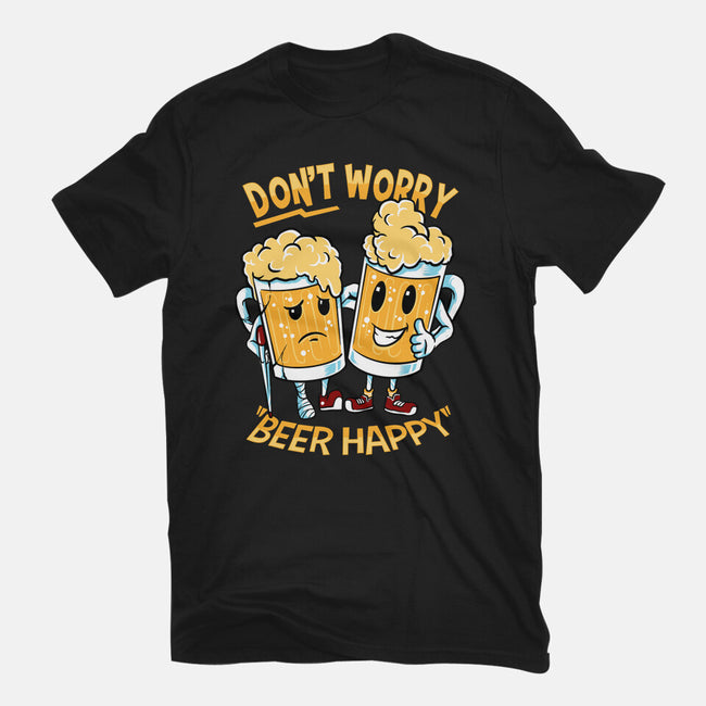 Don't Worry Beer Happy-Unisex-Basic-Tee-spoilerinc