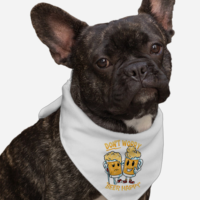 Don't Worry Beer Happy-Dog-Bandana-Pet Collar-spoilerinc