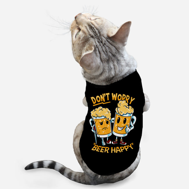 Don't Worry Beer Happy-Cat-Basic-Pet Tank-spoilerinc