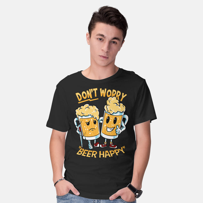 Don't Worry Beer Happy-Mens-Basic-Tee-spoilerinc