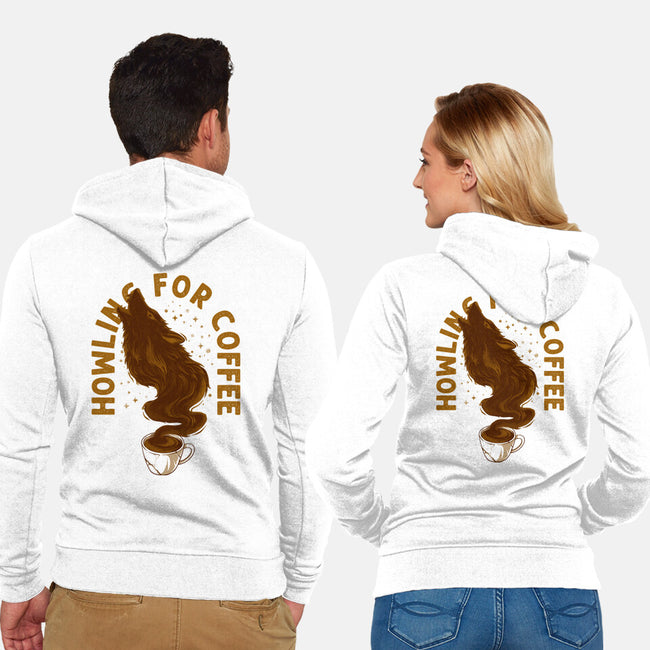 Howling For Coffee-Unisex-Zip-Up-Sweatshirt-spoilerinc
