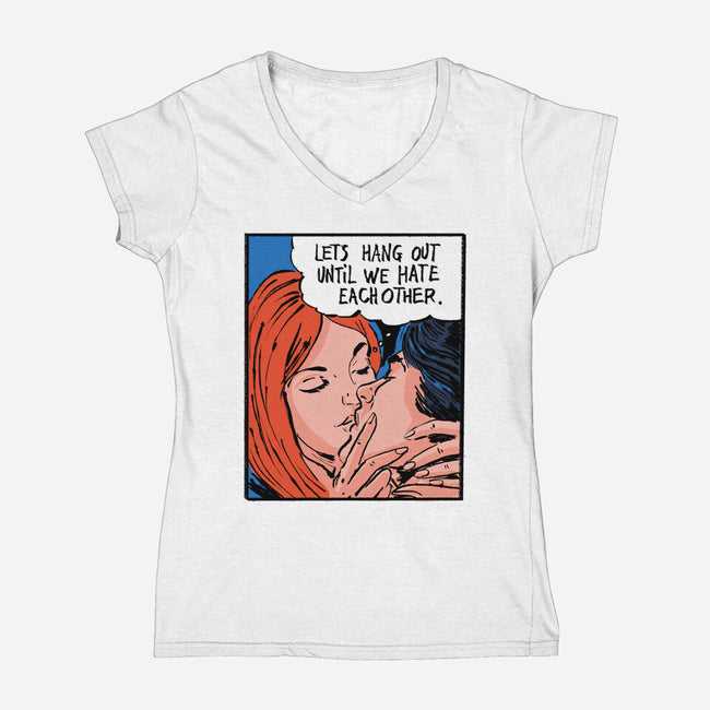 Let's Hang Out-Womens-V-Neck-Tee-kharmazero