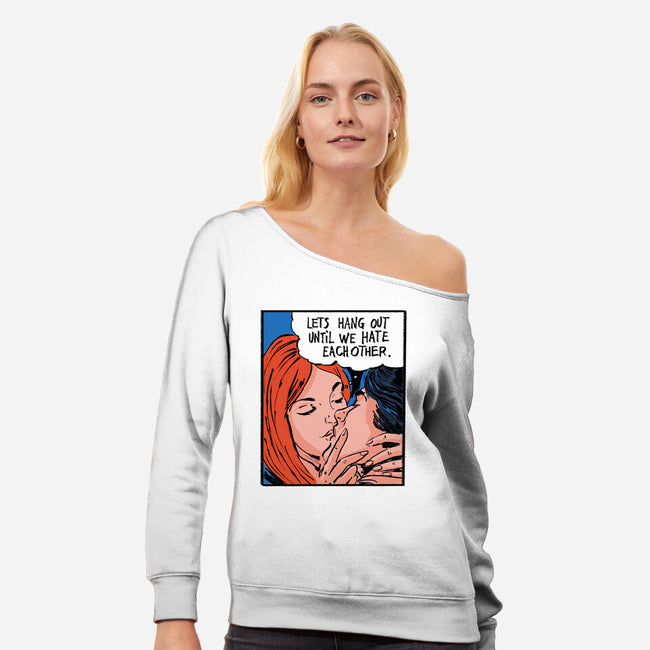 Let's Hang Out-Womens-Off Shoulder-Sweatshirt-kharmazero