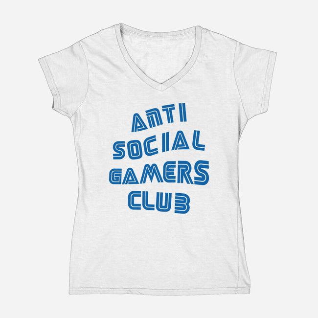 Antisocial Gamer-Womens-V-Neck-Tee-Rogelio