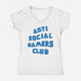 Antisocial Gamer-Womens-V-Neck-Tee-Rogelio