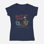 Born To Write Poetry-Womens-V-Neck-Tee-gorillafamstudio