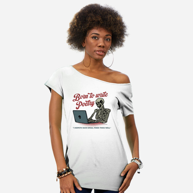 Born To Write Poetry-Womens-Off Shoulder-Tee-gorillafamstudio