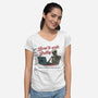 Born To Write Poetry-Womens-V-Neck-Tee-gorillafamstudio