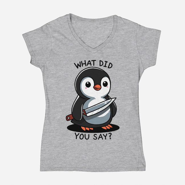 What Did You Say-Womens-V-Neck-Tee-fanfreak1