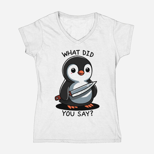 What Did You Say-Womens-V-Neck-Tee-fanfreak1