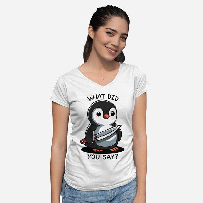 What Did You Say-Womens-V-Neck-Tee-fanfreak1