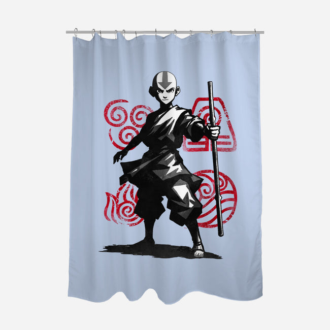 Sumi-e Elemental-None-Polyester-Shower Curtain-fanfreak1