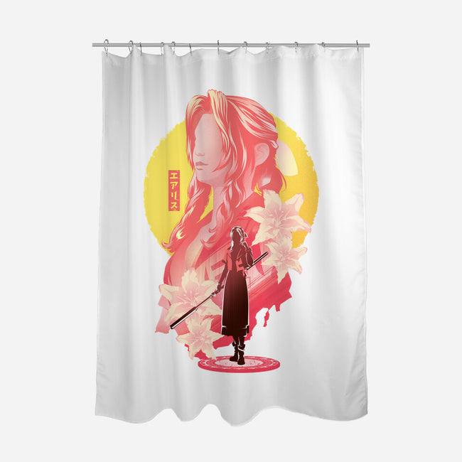 Flower Girl Of Midgar-None-Polyester-Shower Curtain-hypertwenty