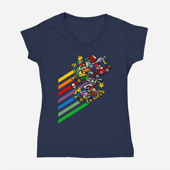 Karting Chaos-Womens-V-Neck-Tee-drbutler