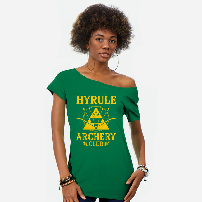 Hyrule Archery Club-Womens-Off Shoulder-Tee-drbutler