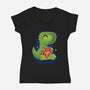 I Rawr You So Much-Womens-V-Neck-Tee-erion_designs