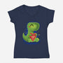 I Rawr You So Much-Womens-V-Neck-Tee-erion_designs