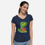 I Rawr You So Much-Womens-V-Neck-Tee-erion_designs